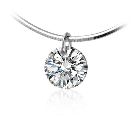 Collar Punto de Luz Cristal Circonita Plata Ajustable