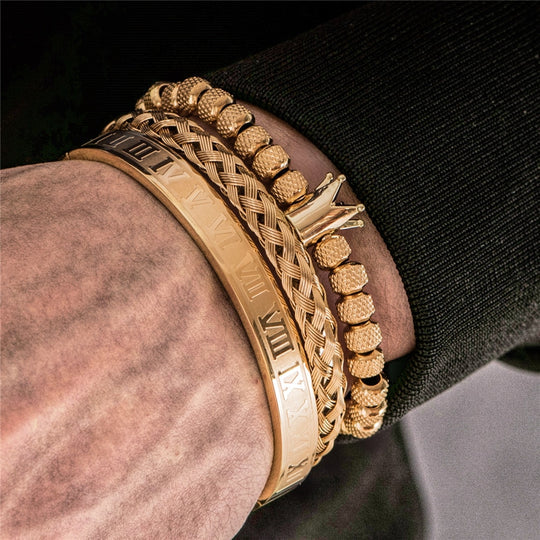Pulsera Roman King Chapada en Oro de 18K
